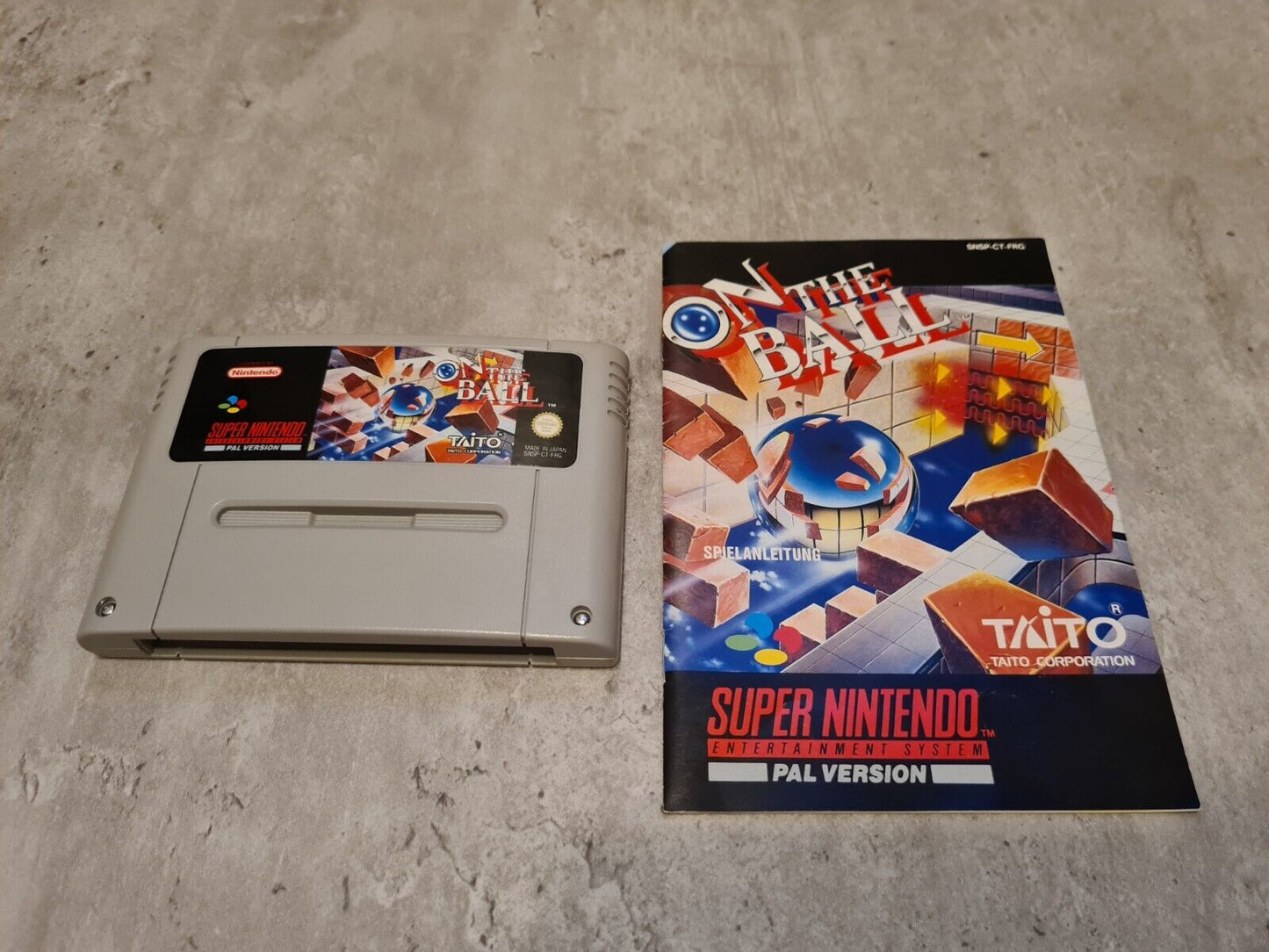 SNES Super Nintendo On The Ball mit OVP und Anleitung FRG - T-Retro-Games