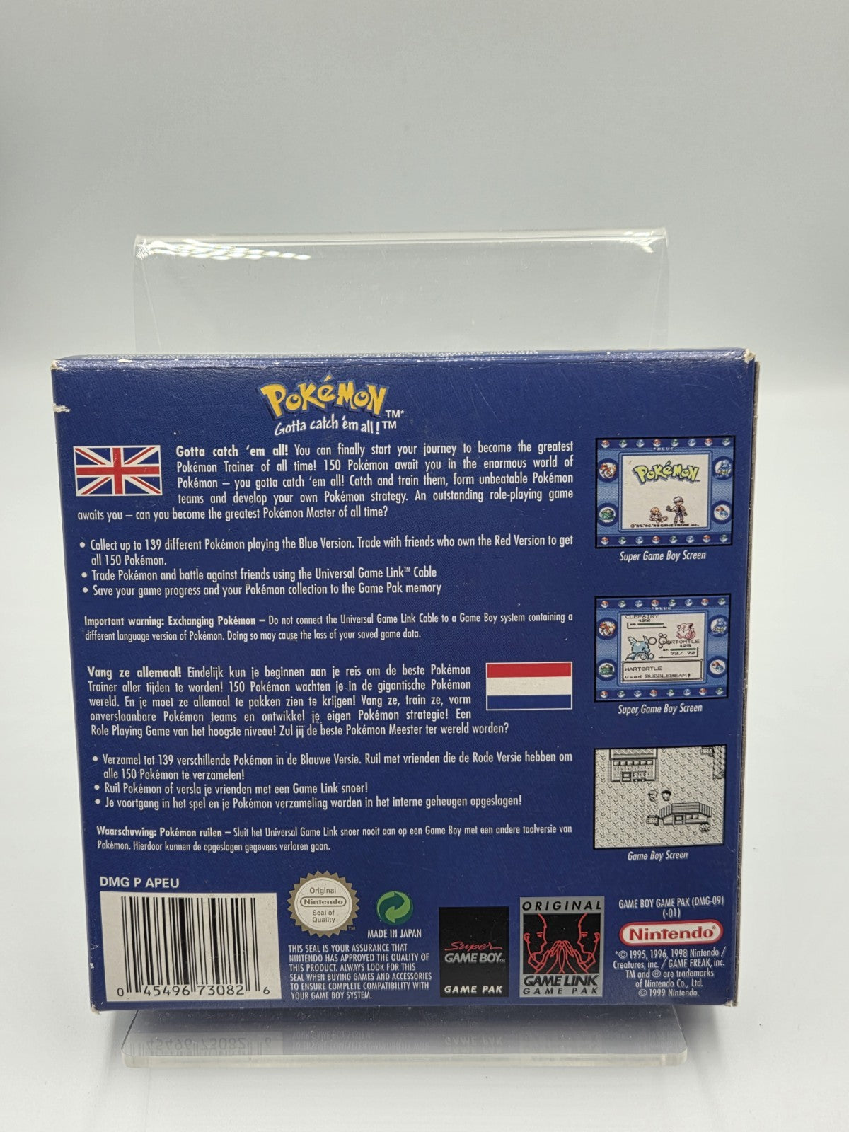 Nintendo Game Boy Pokemon Blue Version mit OVP und Anleitung EUR