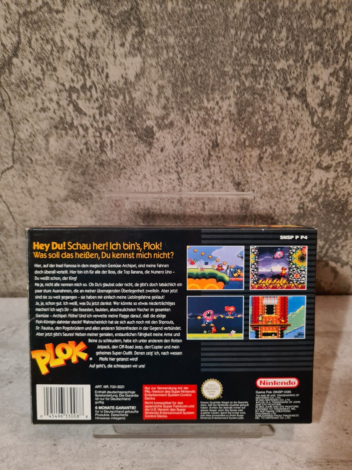 SNES Super Nintendo Plok mit OVP und Anleitung NOE/SFRG - T-Retro-Games