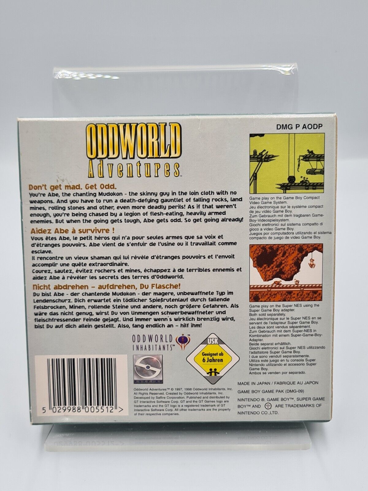 Nintendo Gameboy Classic Oddworld Adventures mit OVP und Anleitung EUR - T-Retro-Games