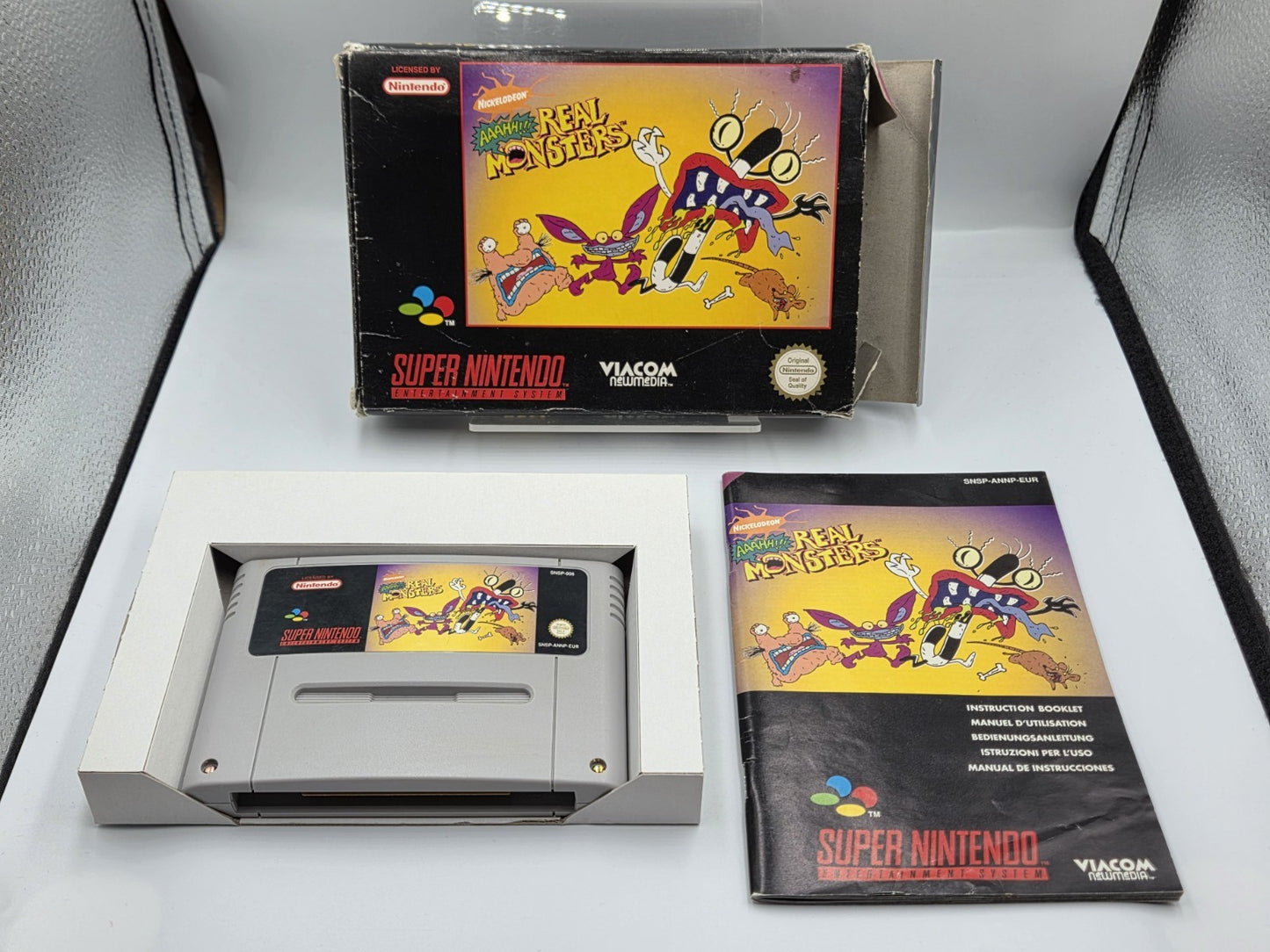 SNES Super Nintendo Aaahh!!! Real Monsters mit OVP und Anleitung EUR