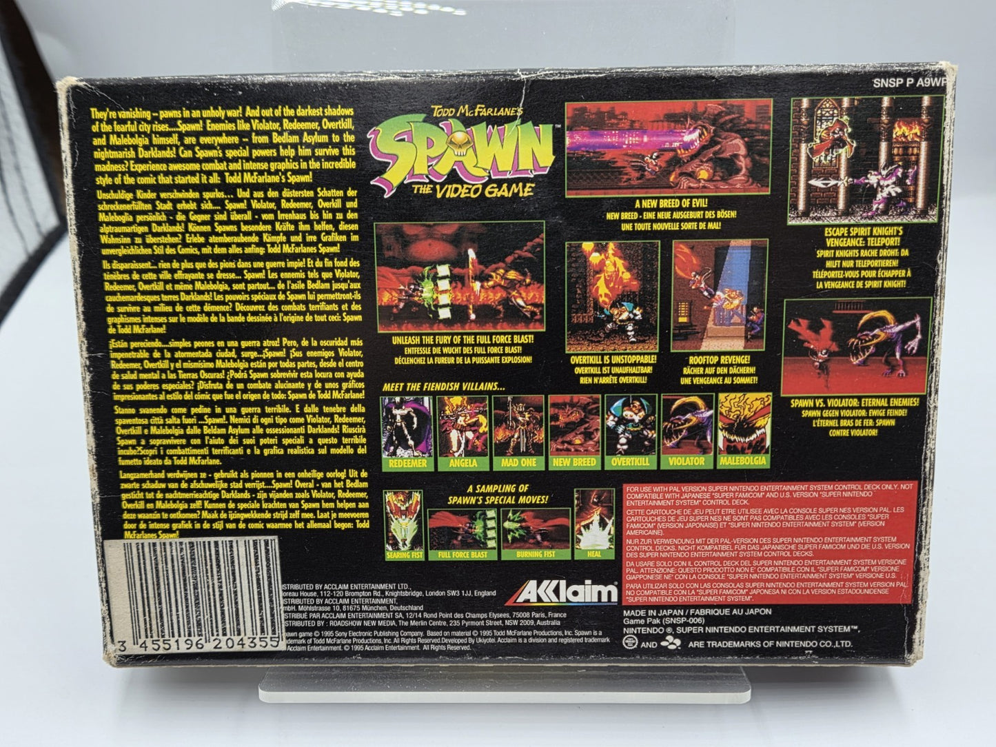 SNES Super Nintendo Todd McFarlane's Spawn mit OVP und Anleitung EUR - T-Retro-Games