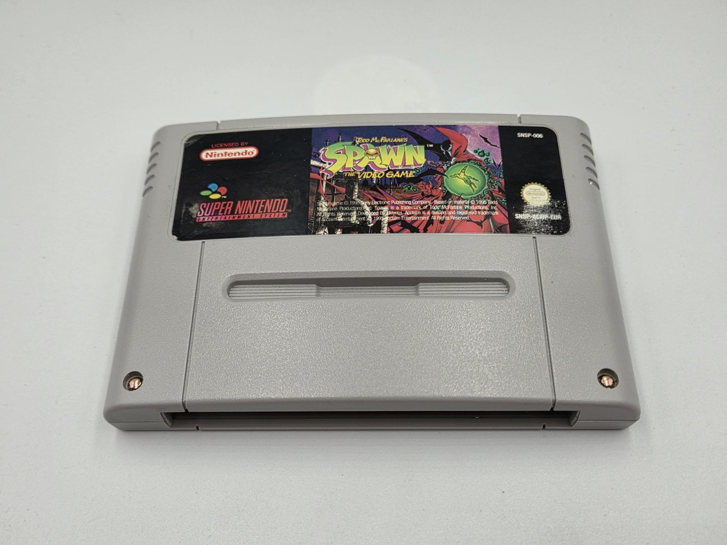 SNES Super Nintendo Todd McFarlane's Spawn mit OVP und Anleitung EUR - T-Retro-Games
