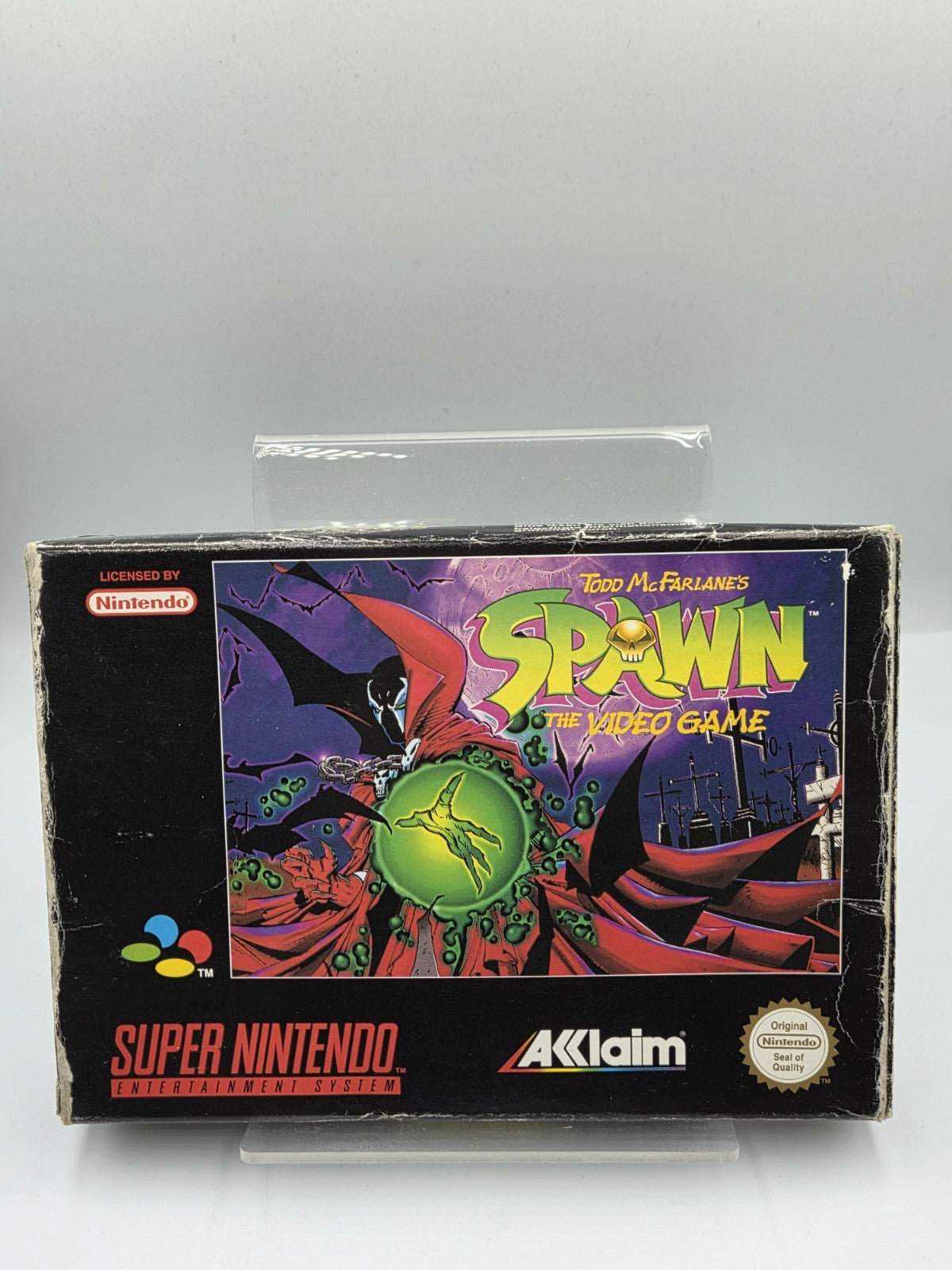 SNES Super Nintendo Todd McFarlane's Spawn mit OVP und Anleitung EUR - T-Retro-Games