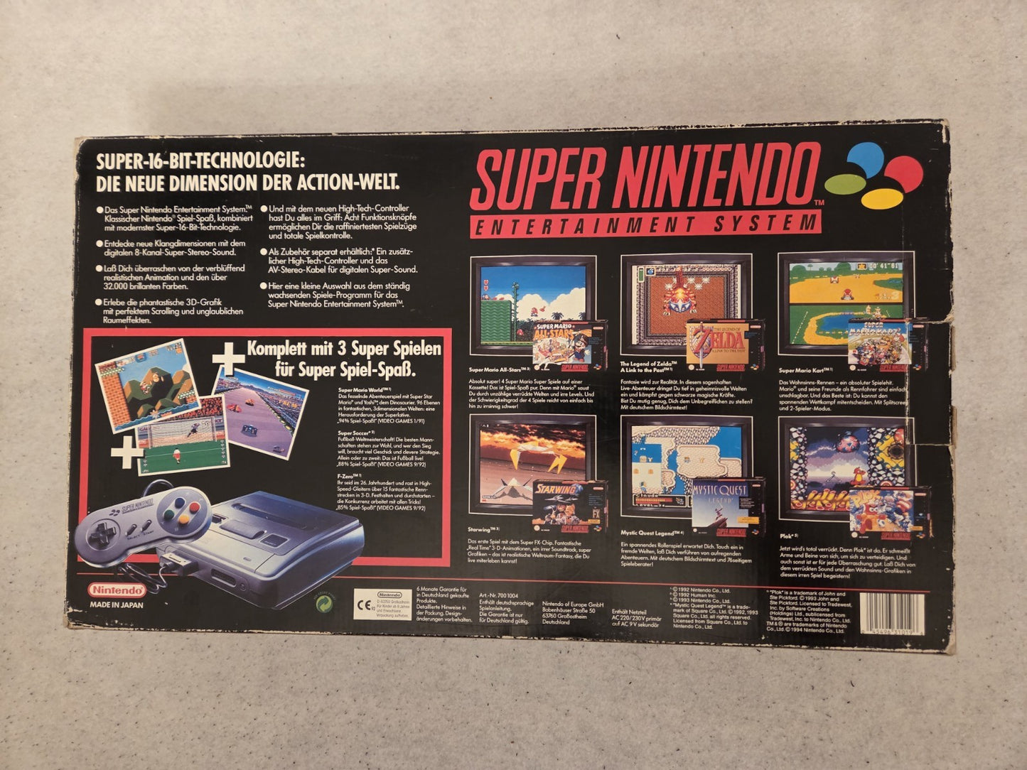 SNES Super Nintendo Power Set 3 Konsole Console NOE OVP 3 Spiele - T-Retro-Games