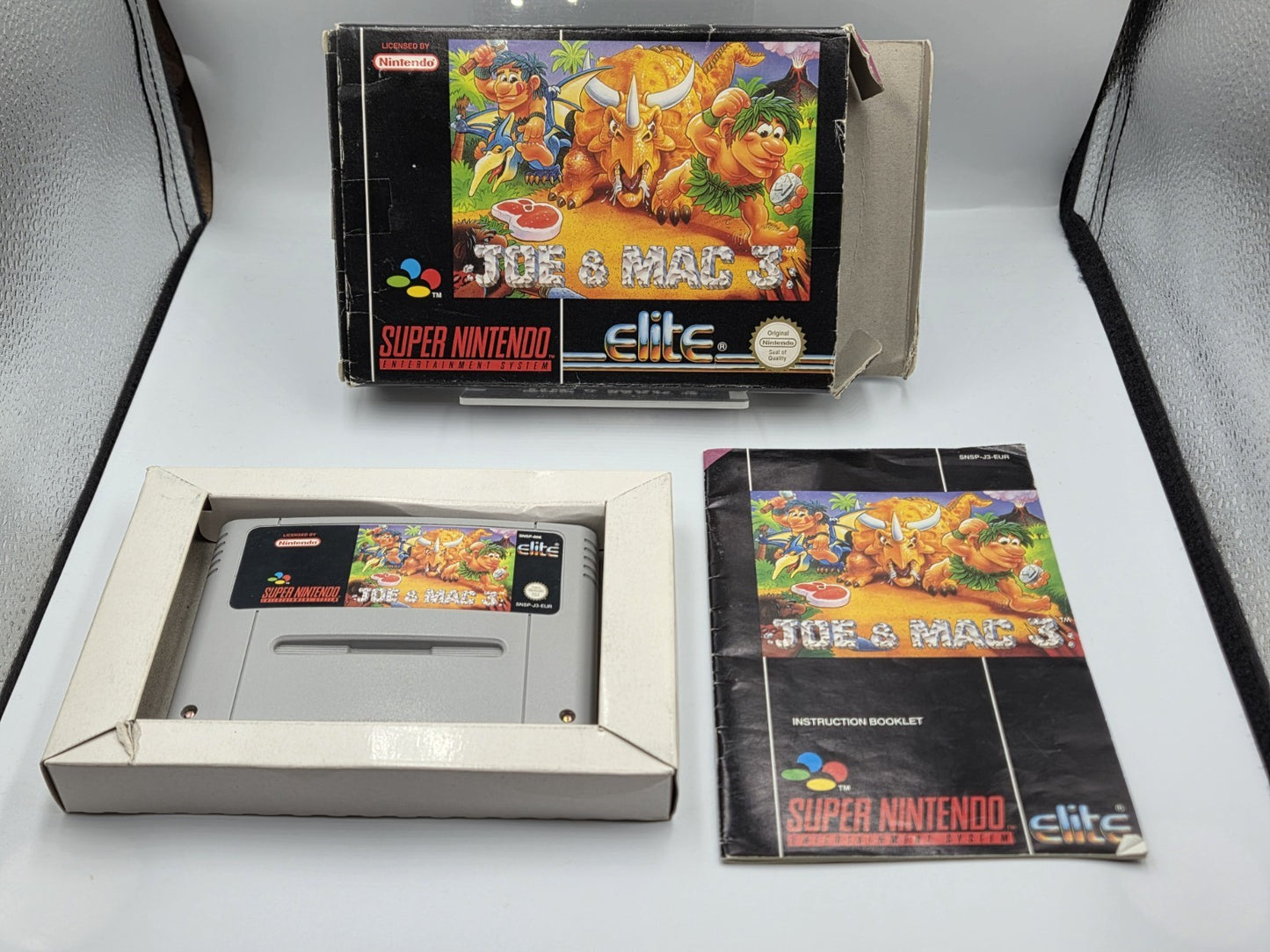 SNES Super Nintendo Joe & Mac 3 mit OVP und Anleitung EUR - T-Retro-Games