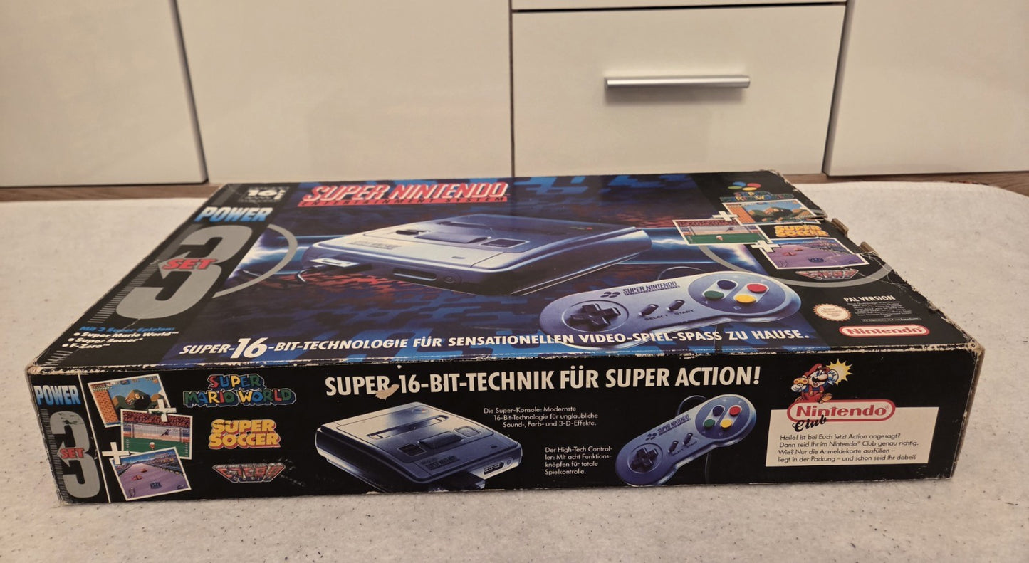 SNES Super Nintendo Power Set 3 Konsole Console NOE OVP 3 Spiele - T-Retro-Games