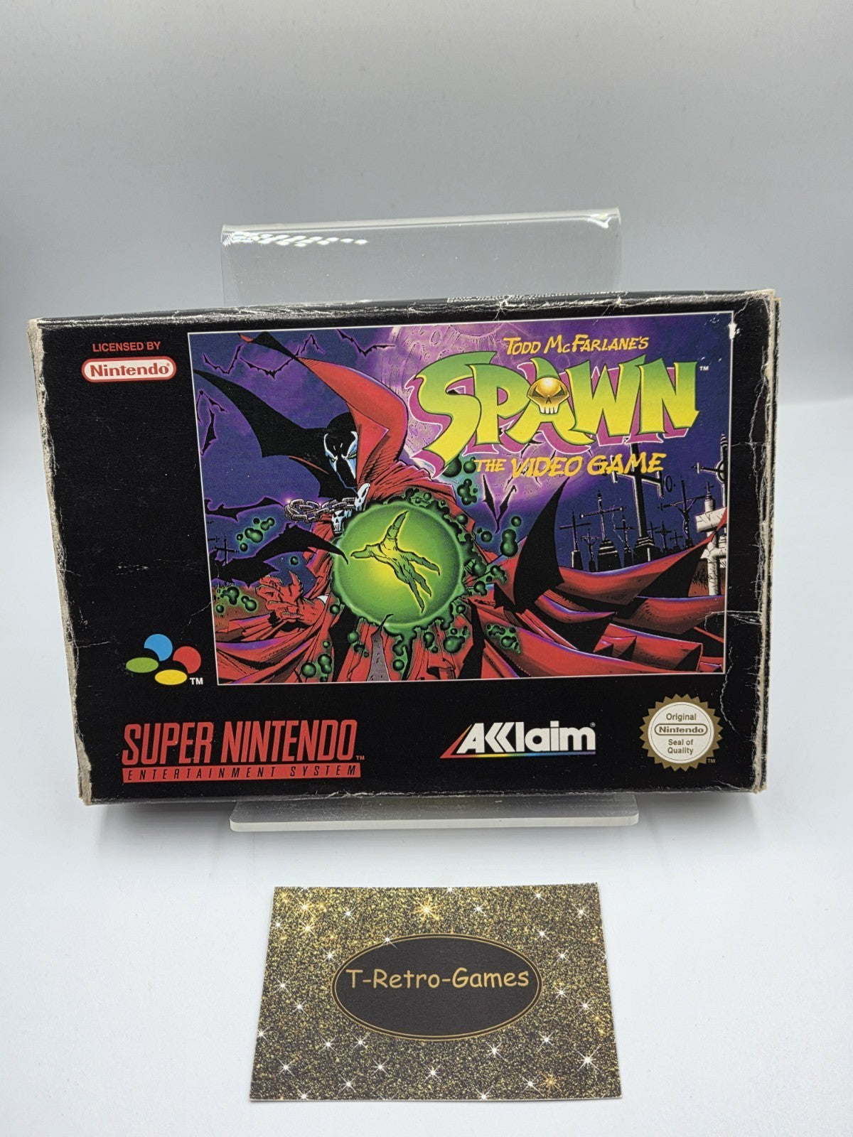 SNES Super Nintendo Todd McFarlane's Spawn mit OVP und Anleitung EUR - T-Retro-Games