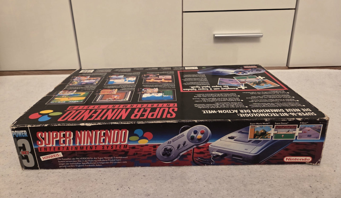 SNES Super Nintendo Power Set 3 Konsole Console NOE OVP 3 Spiele - T-Retro-Games