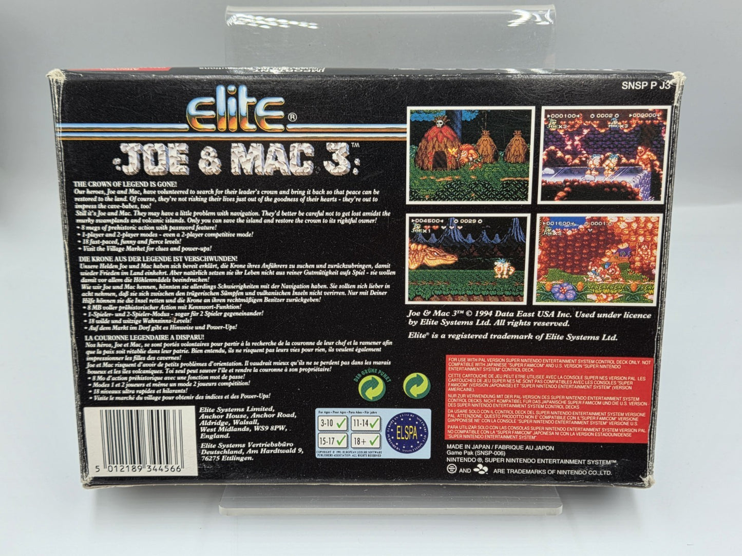 SNES Super Nintendo Joe & Mac 3 mit OVP und Anleitung EUR - T-Retro-Games
