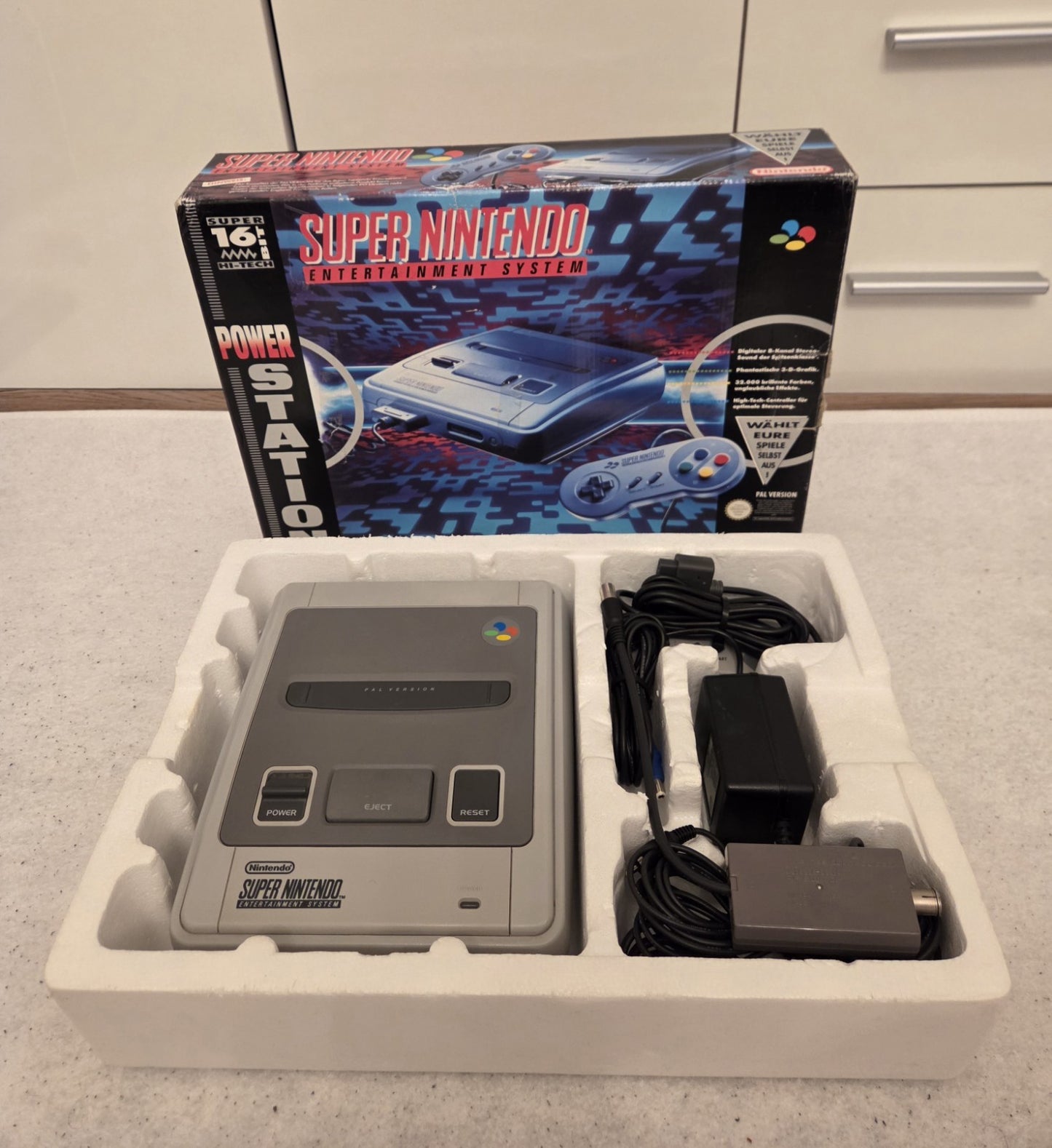 SNES Super Nintendo Power Station Konsole Console NOE OVP - T-Retro-Games