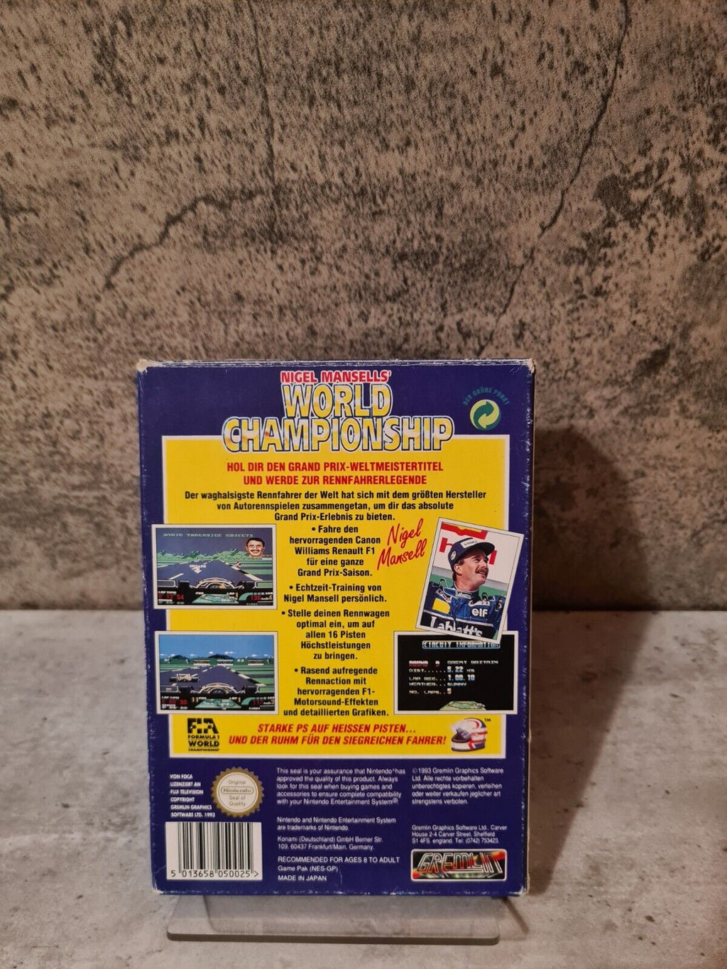 Nintendo NES Nigel Mansell's World Championship mit OVP und Anleitung NOE - T-Retro-Games 