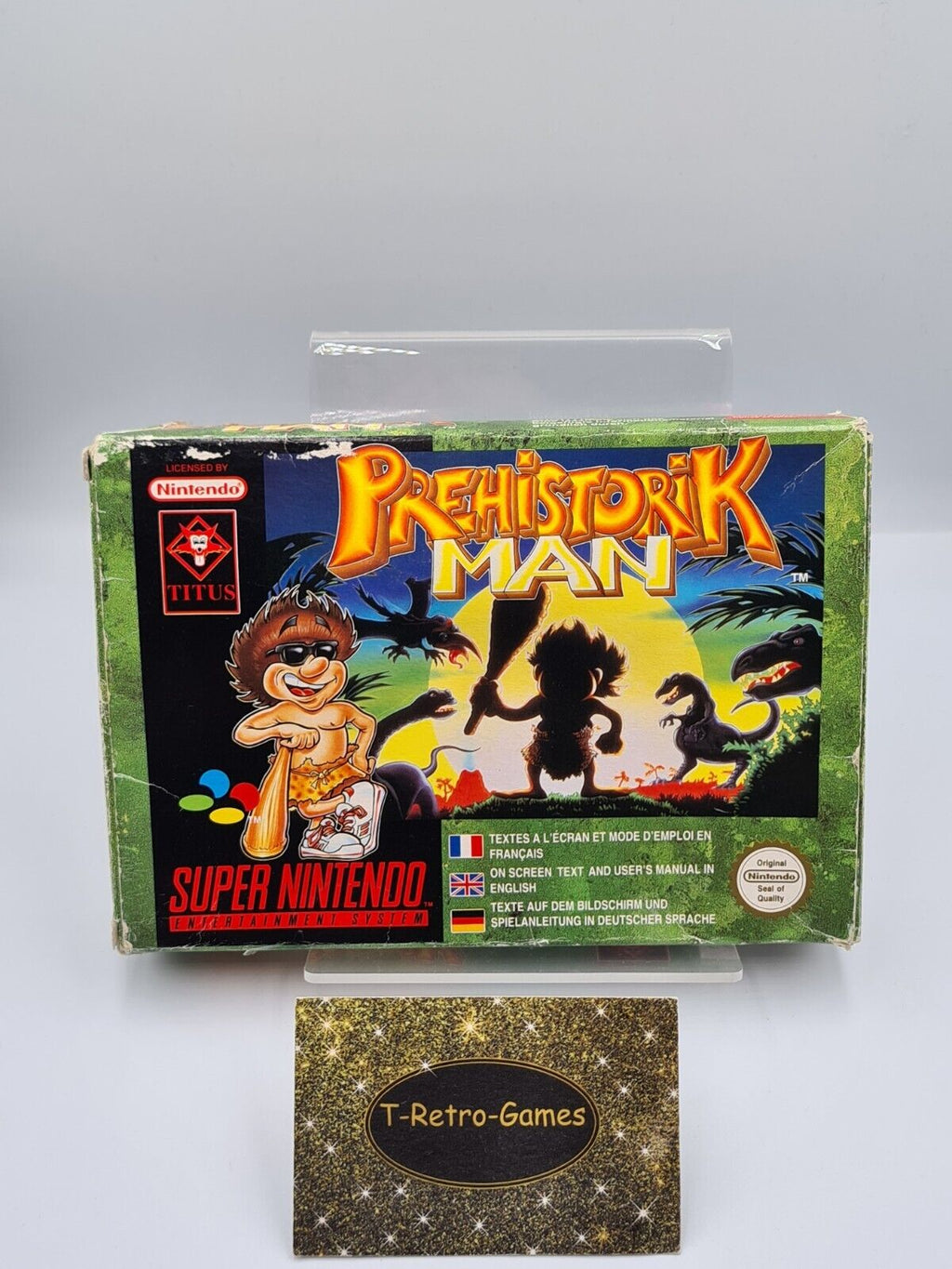 SNES Super Nintendo Prehistorik Man mit OVP und Anleitung EUR - T-Retro-Games 