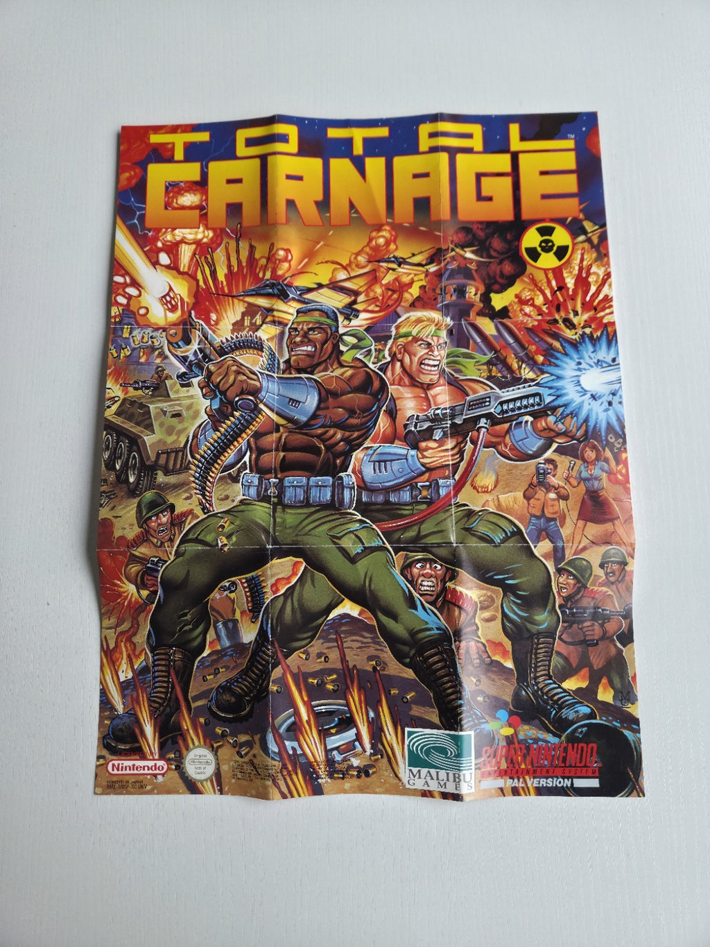 SNES Super Nintendo Total Carnage Poster Reklame Flyer Insert UKV