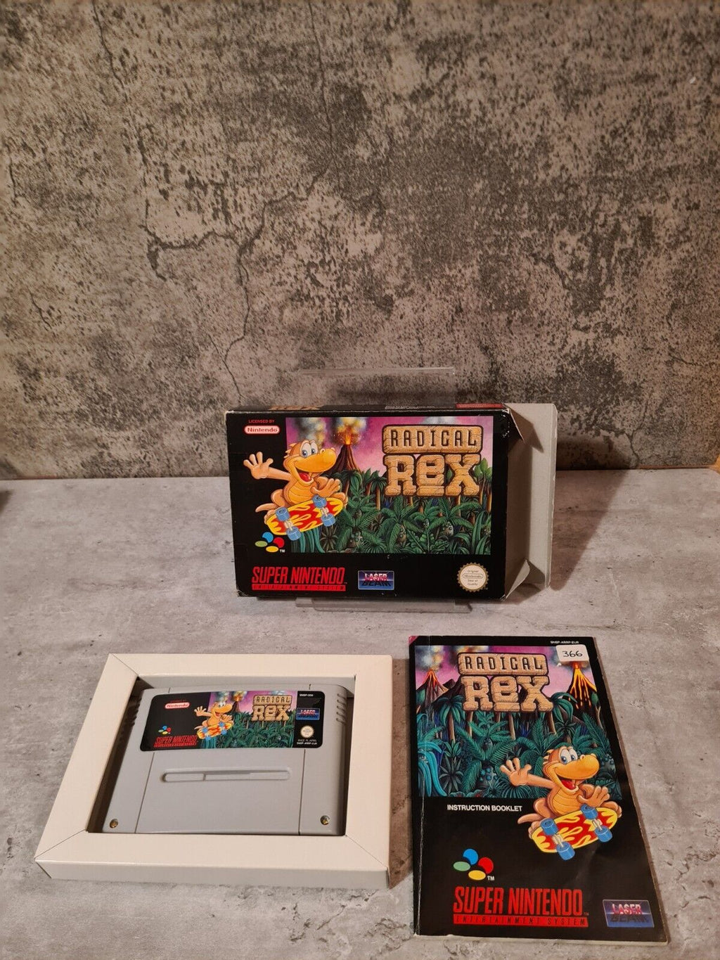 SNES Super Nintendo Radical Rex mit OVP und Anleitung EUR - T-Retro-Games 
