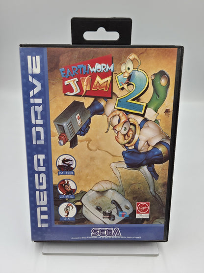 Sega Mega Drive Spiel Earthworm Jim 2 mit OVP und Anleitung Multi Language 