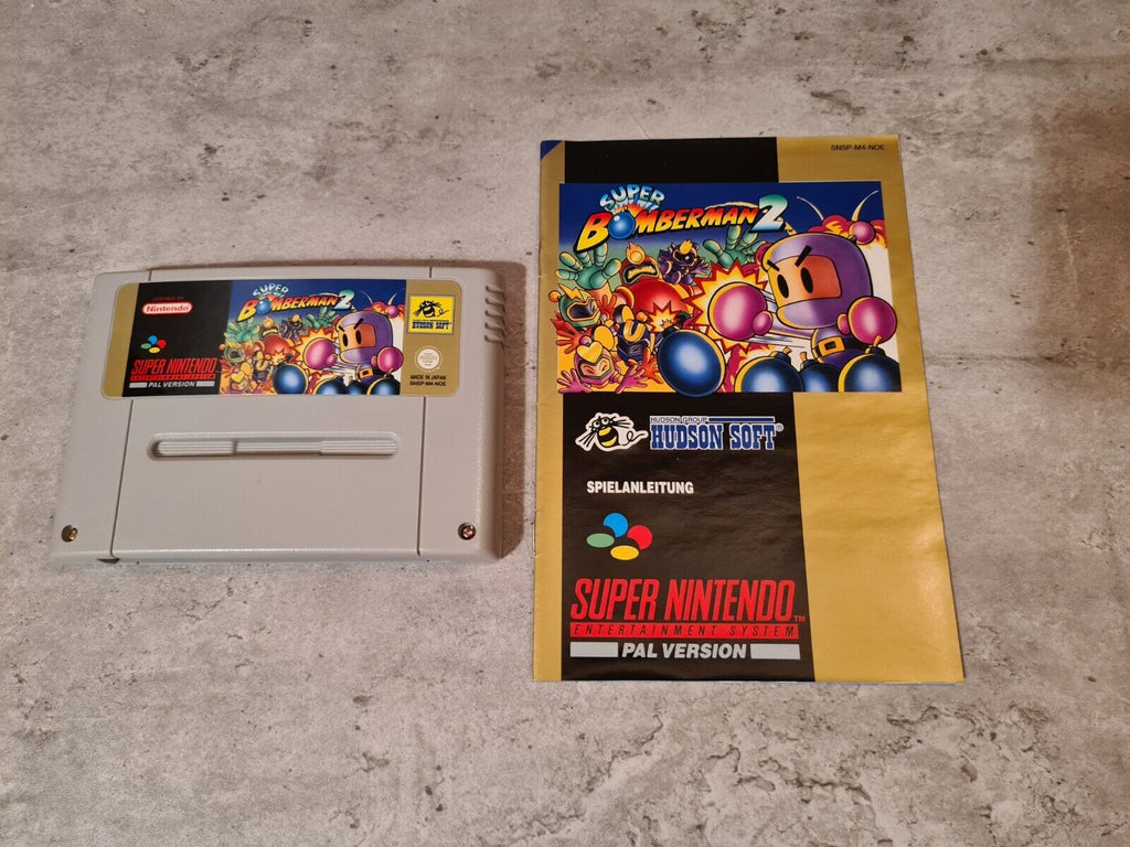 SNES Super Nintendo Super Bomberman 2 mit OVP und Anleitung NOE - T-Retro-Games 