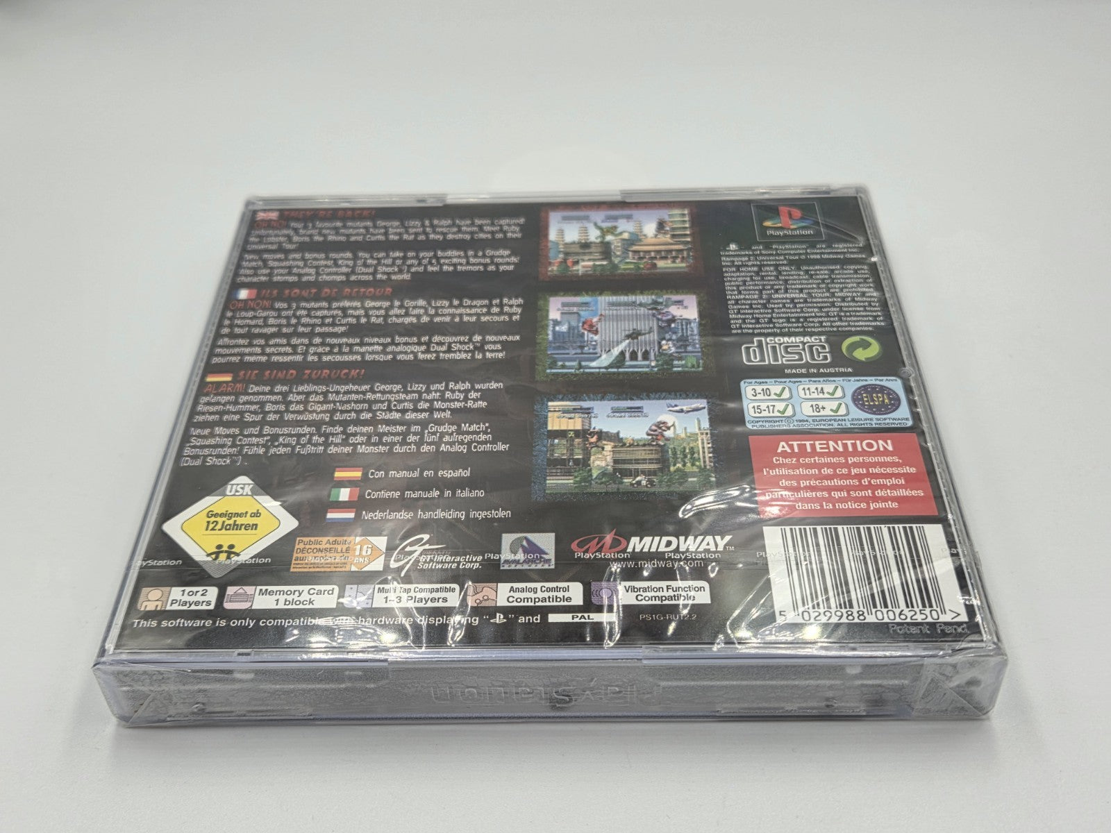 PS1 Playstation 1 Rampage 2 Universal Tour Sealed Neu New Multilingual 