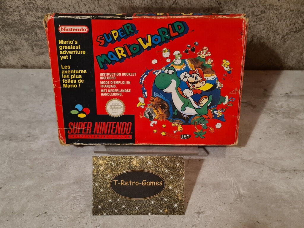 SNES Super Nintendo Super Mario World mit OVP und Anleitung UKV - T-Retro-Games 