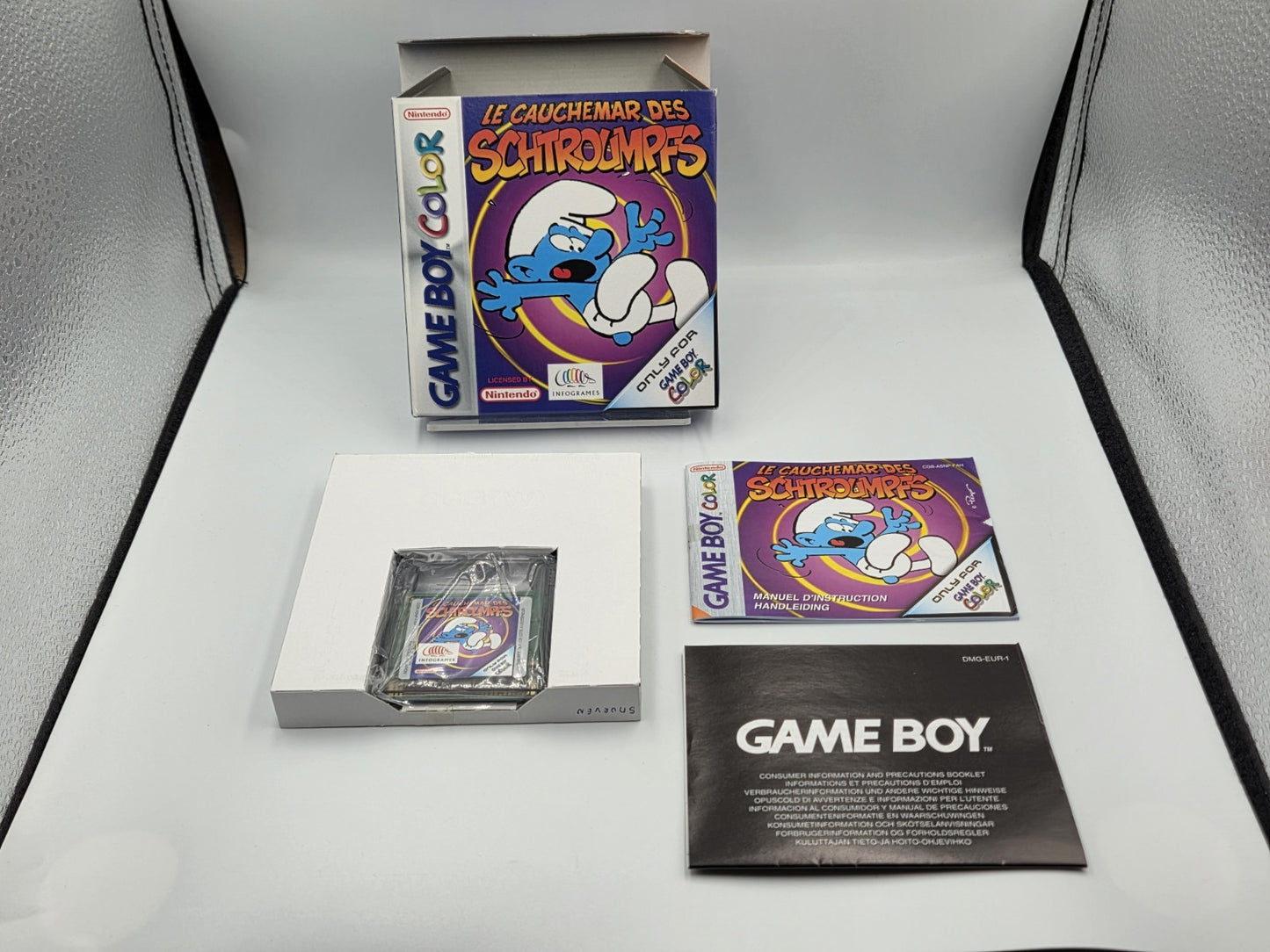 Nintendo Game Boy Color Le Cauchemar Des Schtroumpfs mit OVP und Anleitung FAH