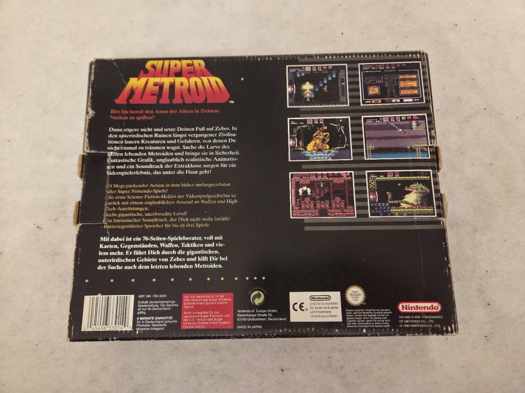 SNES Super Nintendo Spiel Super Metroid mit OVP und Spieleberater NOE Big Box 