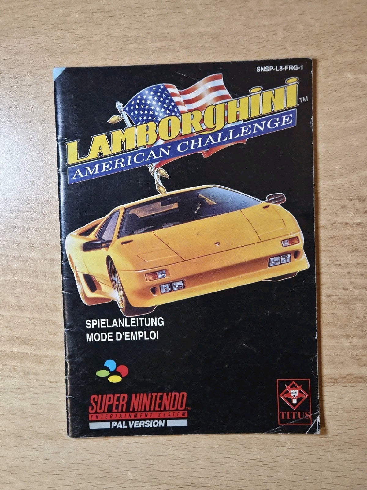 SNES Super Nintendo Lamborghini American Challenge Instruction Booklet FRG