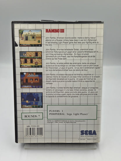 Sega Master System Spiel Rambo III mit OVP und Anleitung Multi Language 