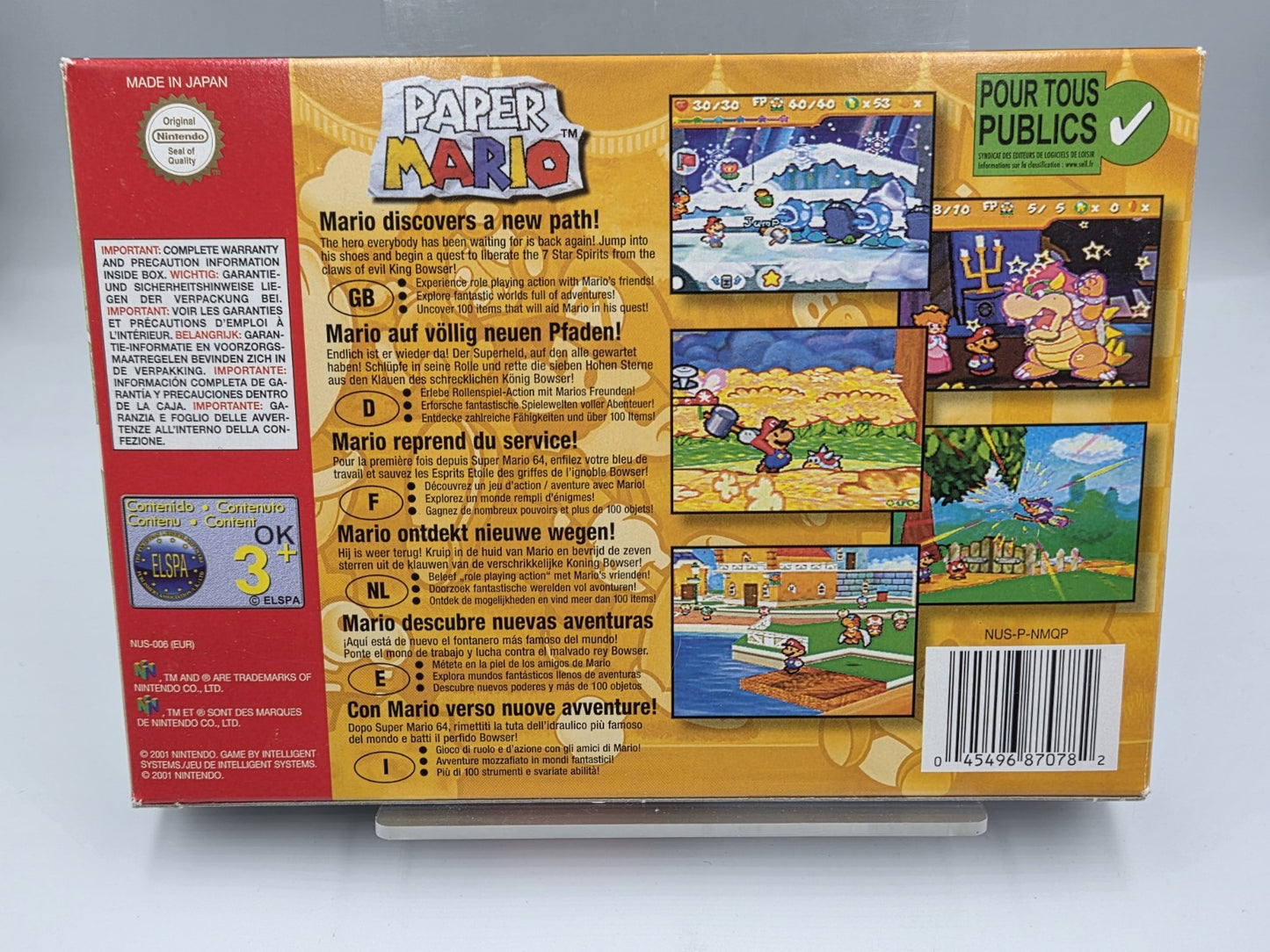 N64 Nintendo 64 Paper Mario mit OVP und Anleitung EUR