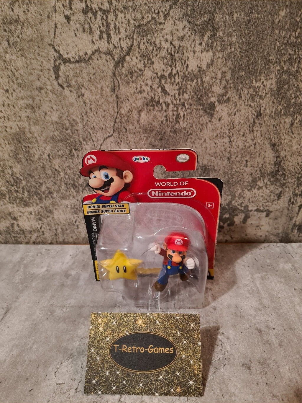 World of Nintendo Collectible Figur Super Mario + Bonus Super Star New Sealed - T-Retro-Games 