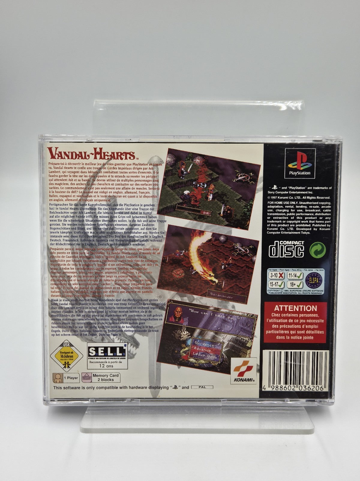 PS1 Playstation 1 Spiel Vandal Hearts mit OVP Multilingual