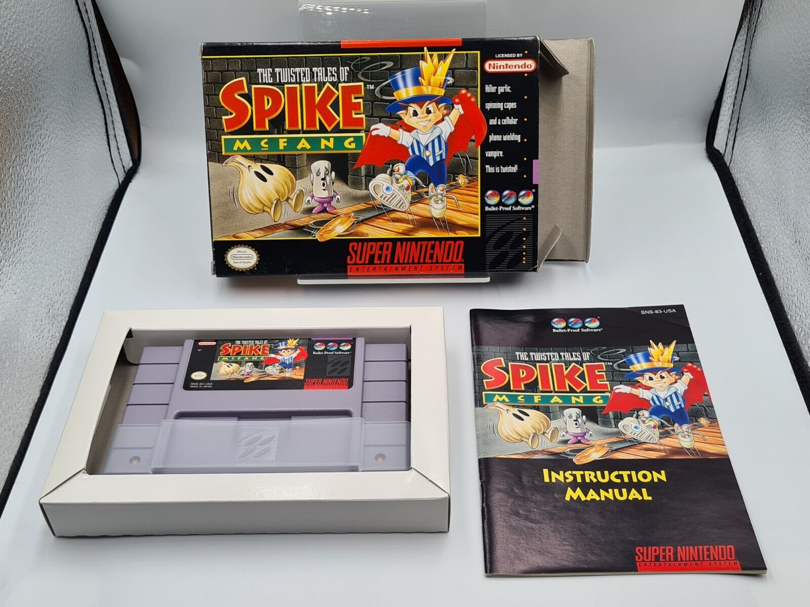 SNES Super Nintendo The Twisted Tales of Spike Mcfang + OVP + Anleitung NTSC-USA - T-Retro-Games 