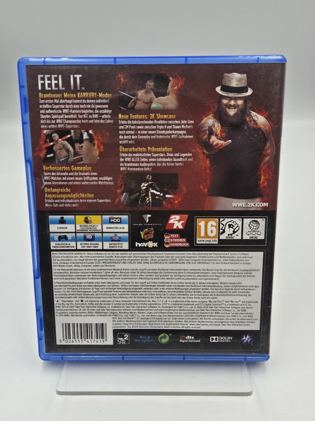 PS4 Playstation 4 Spiel WWF2K15 mit OVP und Anleitung Deutsch