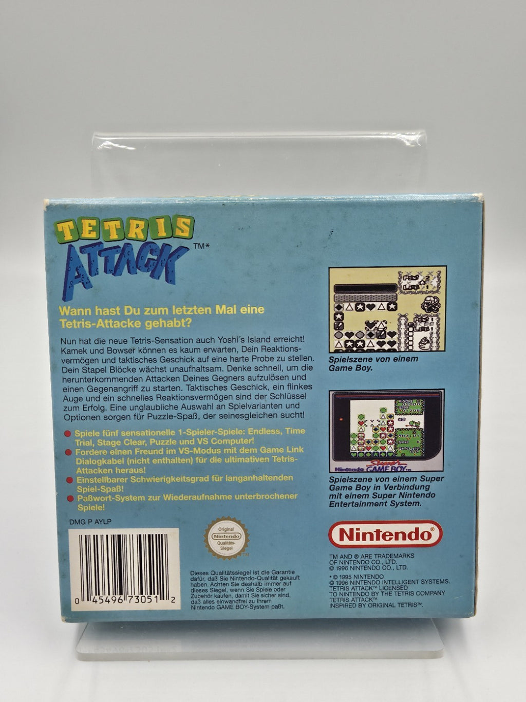Nintendo Game Boy Classic Spiel Tetris Attack mit OVP und Anleitung NOE