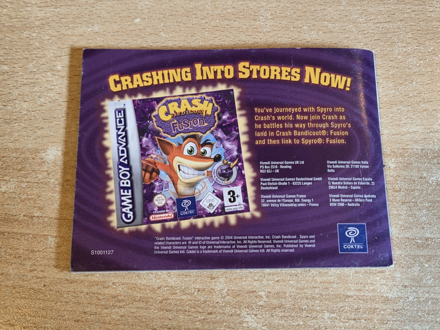 Nintendo Game Boy Advance Spyro Fusion Spielanleitung EUR