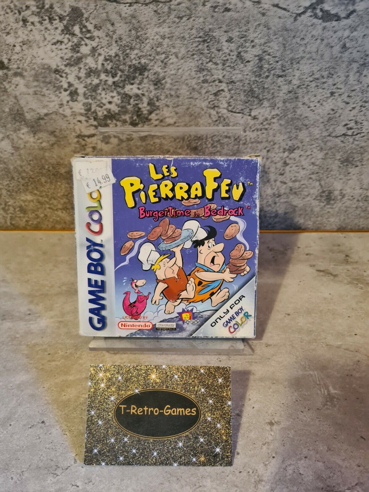 Nintendo Game Boy Color Les Pierrafeu Burgertime mit OVP und Anleitung FRA - T-Retro-Games 