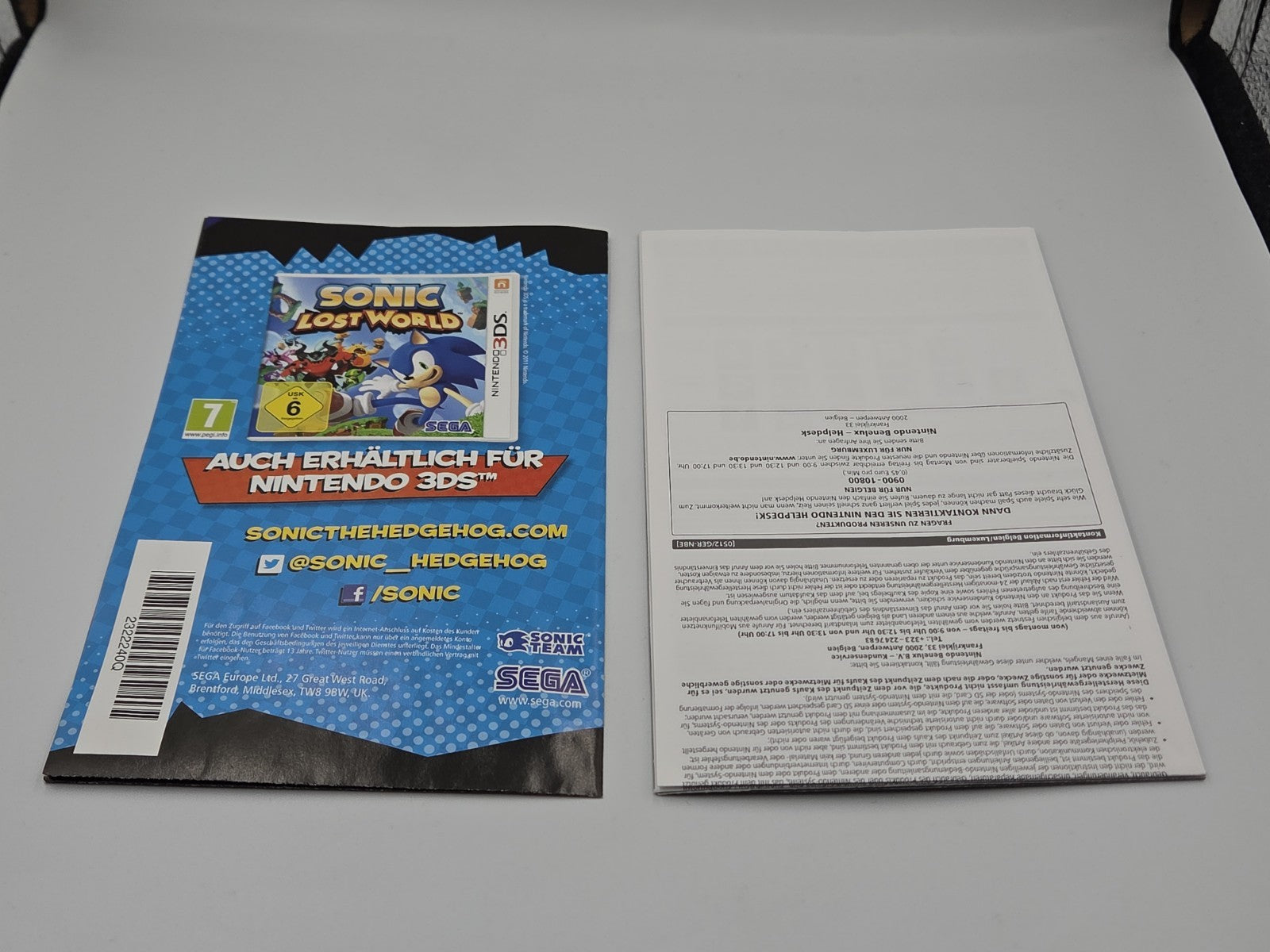 Nintendo Wii U Spiel Sonic Lost World mit OVP und Anleitung Deutsch