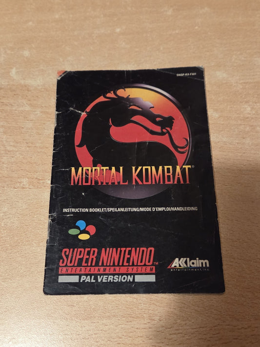 SNES Super Nintendo Mortal Kombat Spielanleitung Instruction Booklet FAH