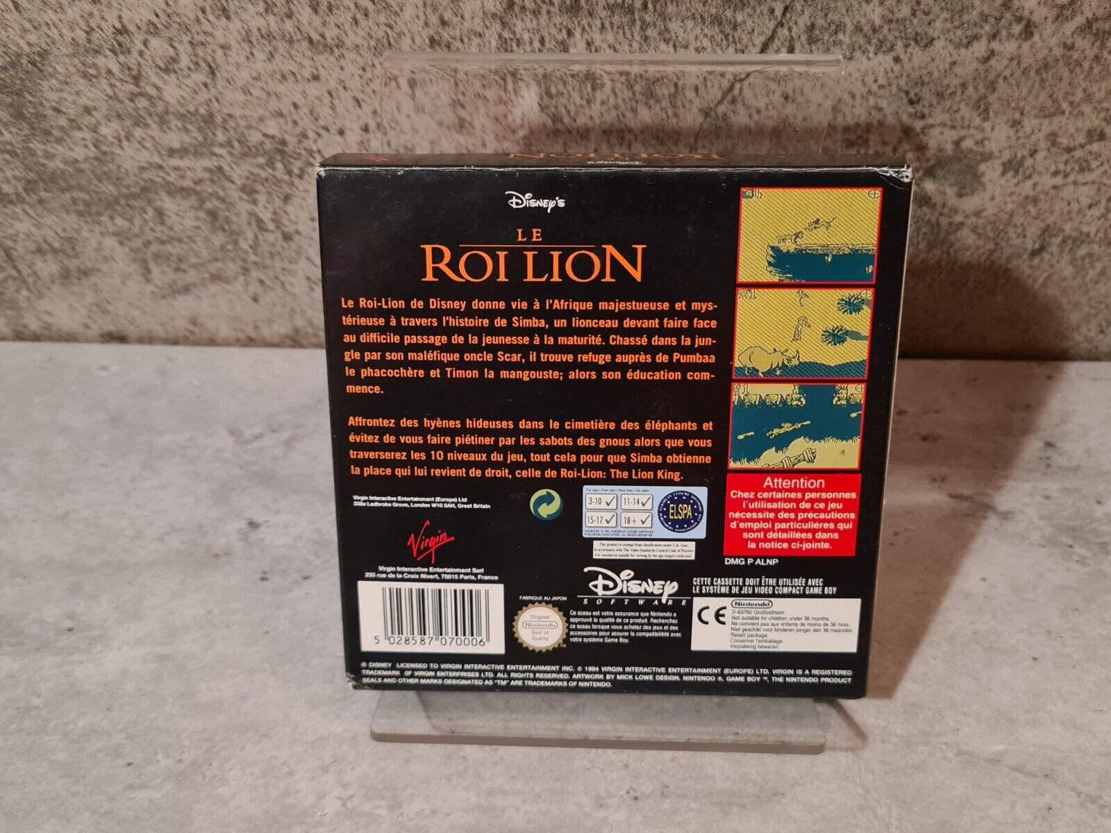 Nintendo Game Boy Classic Spiel Disney's Le Roi Lion mit OVP und Anleitung FRA - T-Retro-Games 
