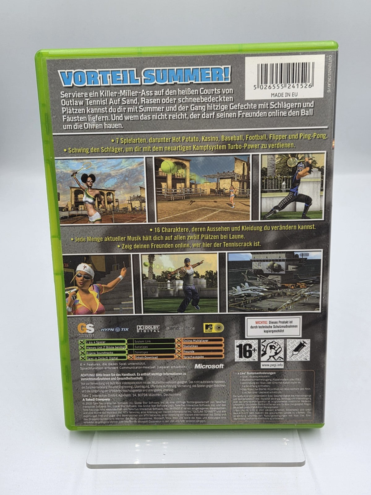 XBOX Spiel Outlaw Tennis mit OVP und Anleitung Deutsch - T-Retro-Games 