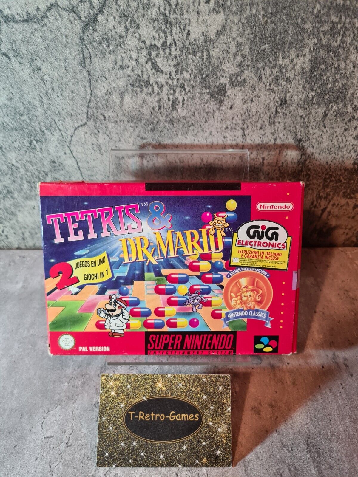 SNES Super Nintendo Tetris & Dr. Mario mit OVP und Anleitung ITA - T-Retro-Games 