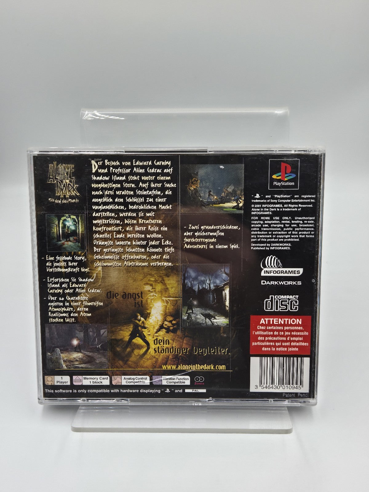 PS1 Spiel Alone in The Dark The New Nightmare mit OVP und Anleitung Deutsch