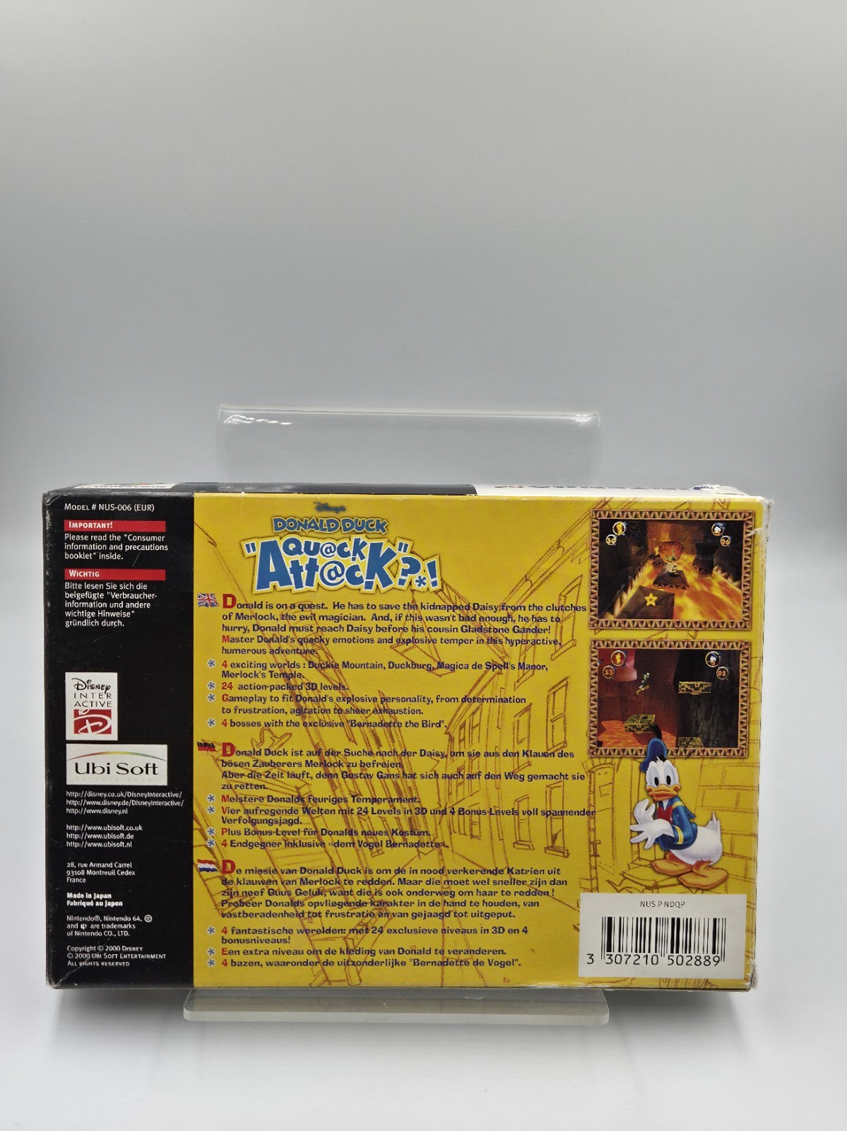 N64 Nintendo 64 Spiel Disney's Donald Duck Qu@ck Att@ck?! mit OVP Anleitung EUR