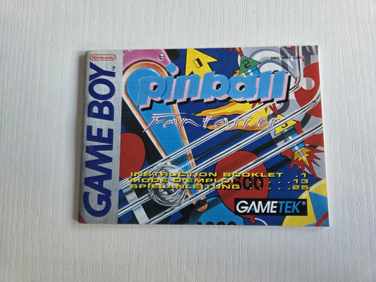 Game Boy Classic Pinball Fantasies Spielanleitung Instruction Booklet EUR