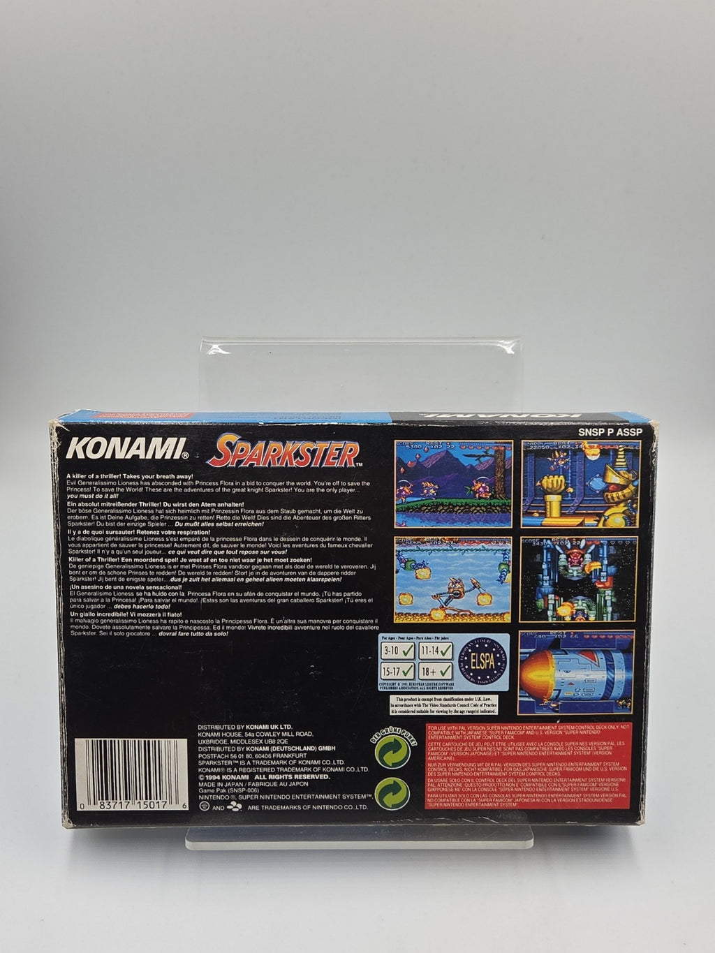 SNES Super Nintendo Spiel Sparkster mit OVP und Anleitung EUR