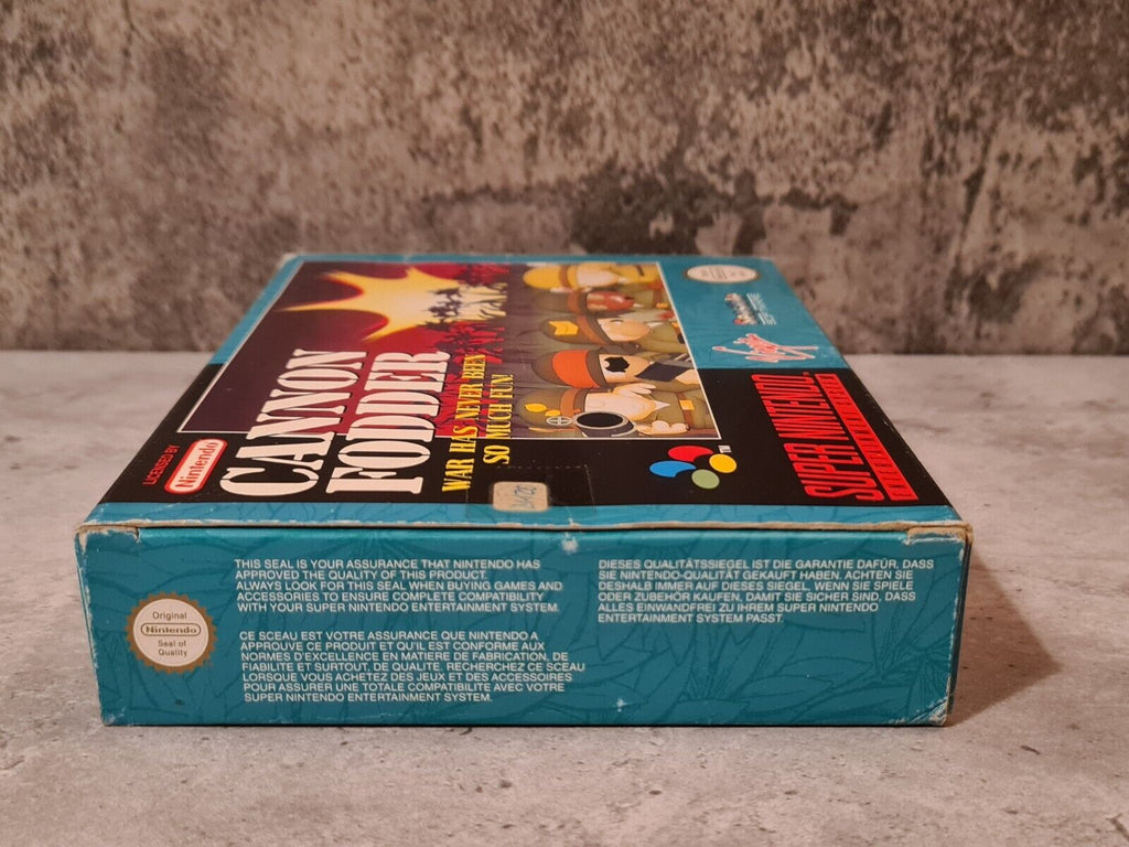 SNES Super Nintendo Cannon Fodder mit OVP und Anleitung EUR - T-Retro-Games 