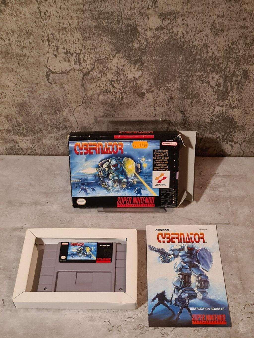 SNES Super Nintendo Cybernator mit OVP und Anleitung NTSC-USA - T-Retro-Games 