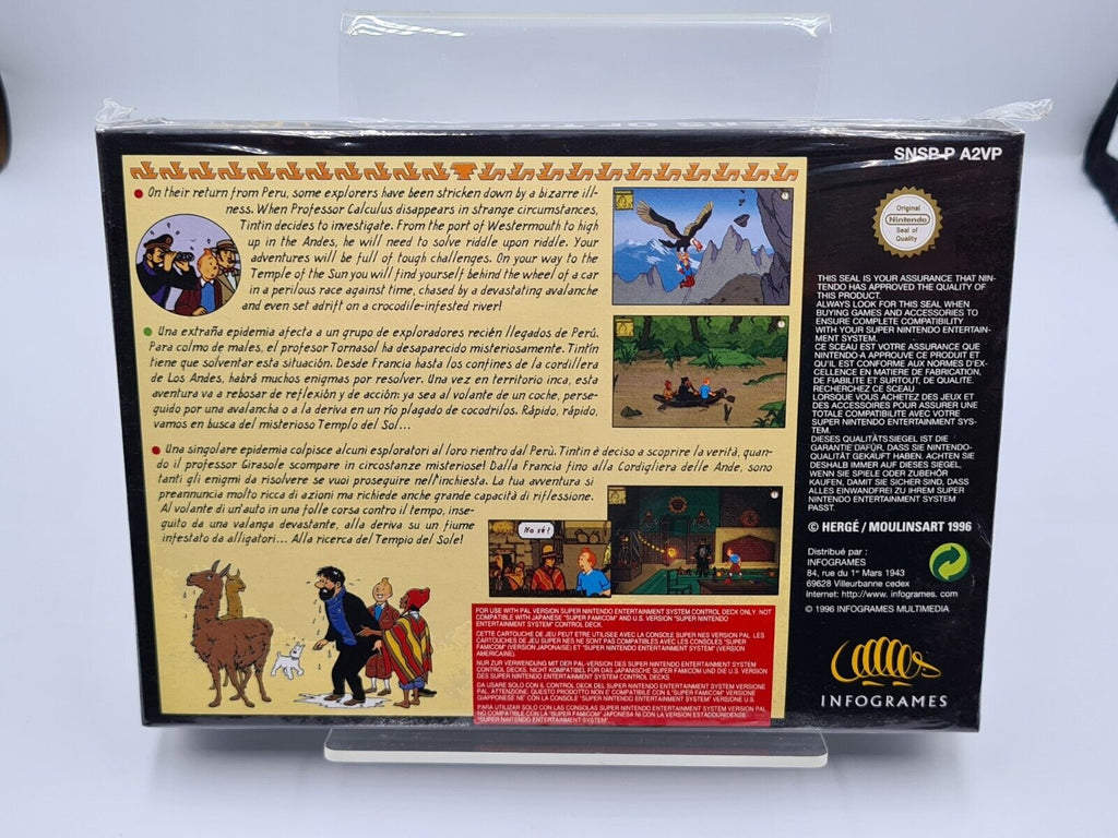 SNES Super Nintendo TinTin Prisoners of The Sun EUR Neu Sealed - T-Retro-Games 