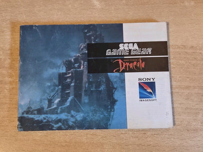 Sega Game Gear Bram Stoker's Dracula Instruction Booklet 
