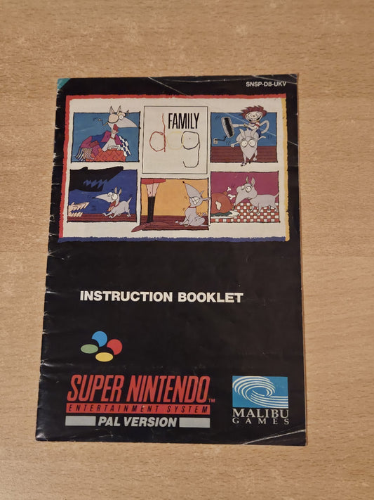SNES Super Nintendo Family Dog Spielanleitung Instruction Booklet UKV