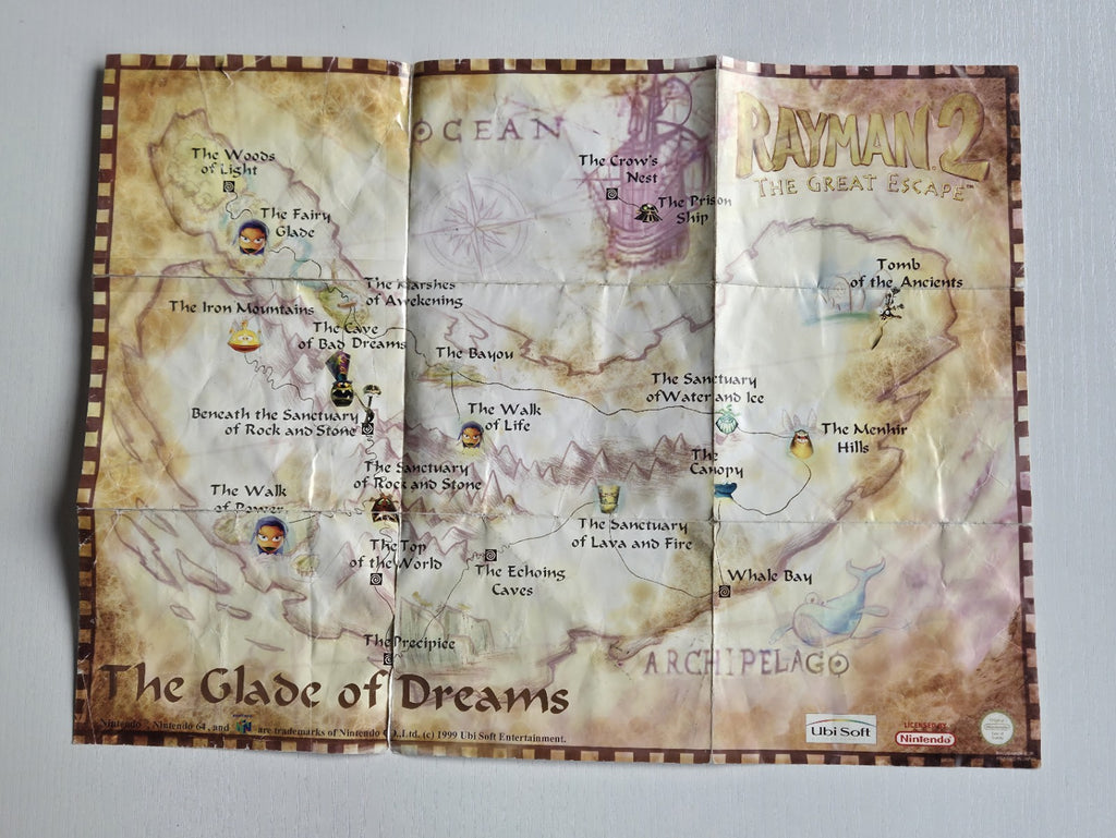 N64 Nintendo 64 Rayman 2 The Great Escape Poster Reklame Flyer Insert EUR